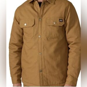 Dickies Men's XL Tan Canvas Work Jacket Quilted Flannel Lined Warm Durable Snaps